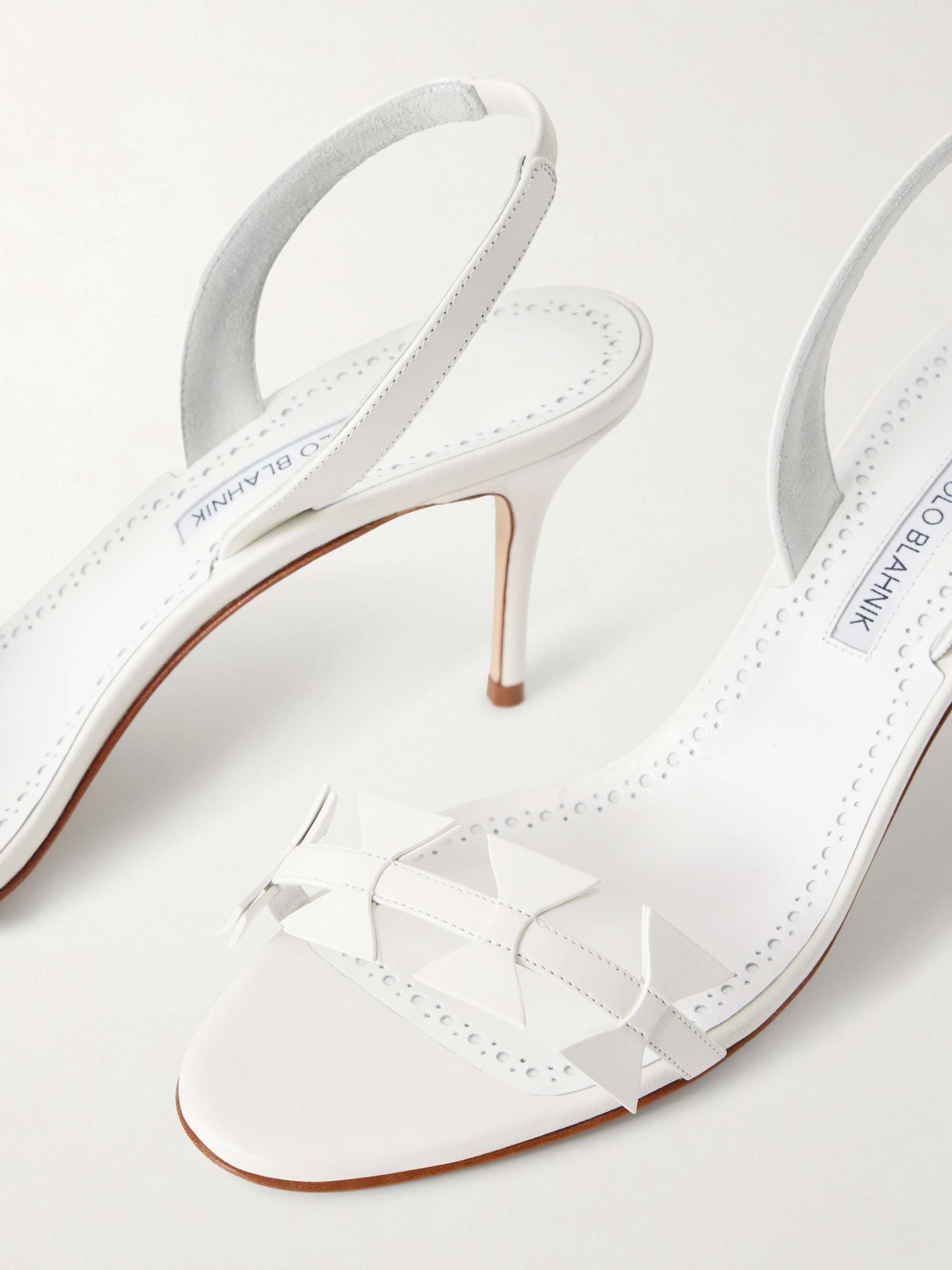 MANOLO BLAHNIK Cigaurasli 70 leather slingback sandals | NET-A-PORTER