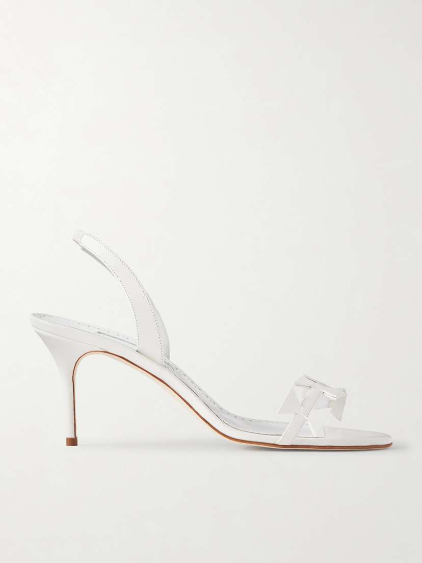 Manolo Blahnik Cigaurasli 70 Leather Slingback Sandals