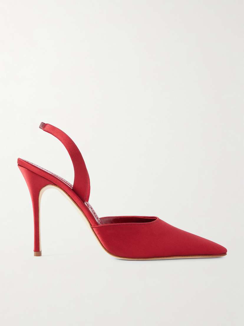 Manolo Blahnik Borelapla 105 Satin Slingback Pumps