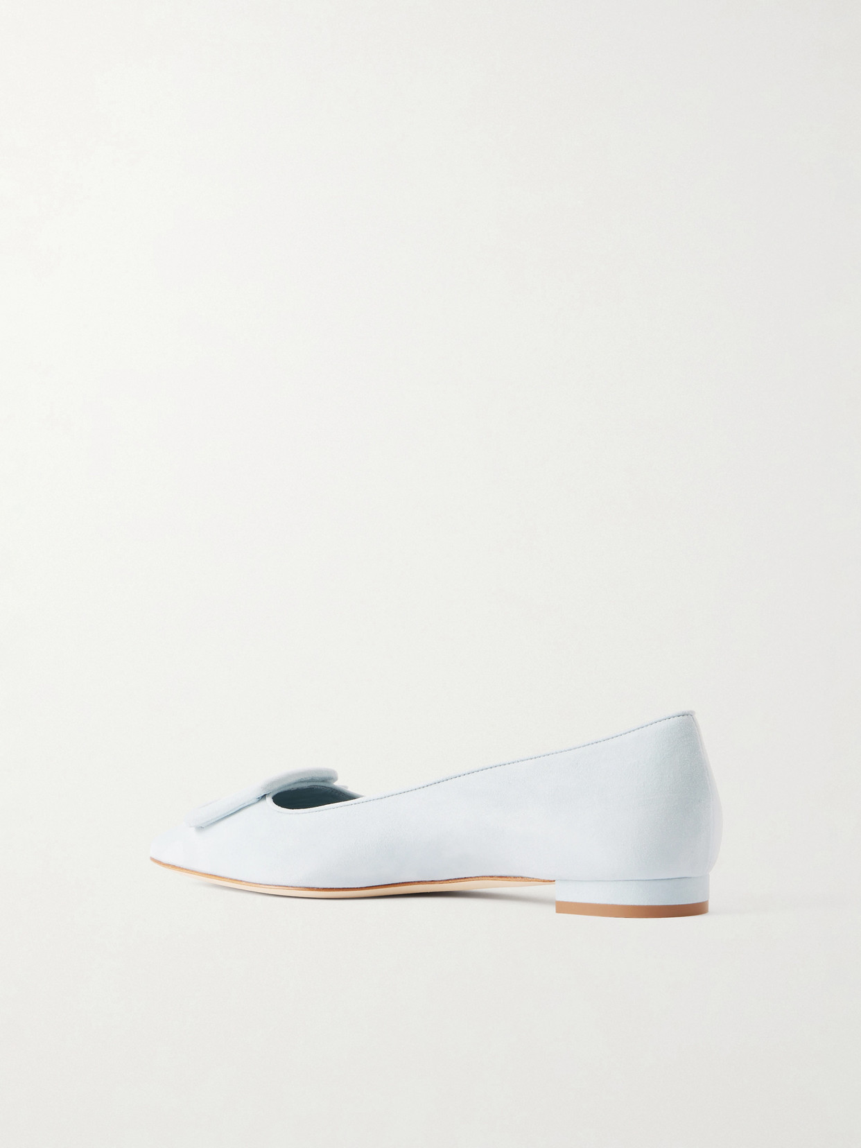 Maysale Buckled Suede Point-Toe Flats