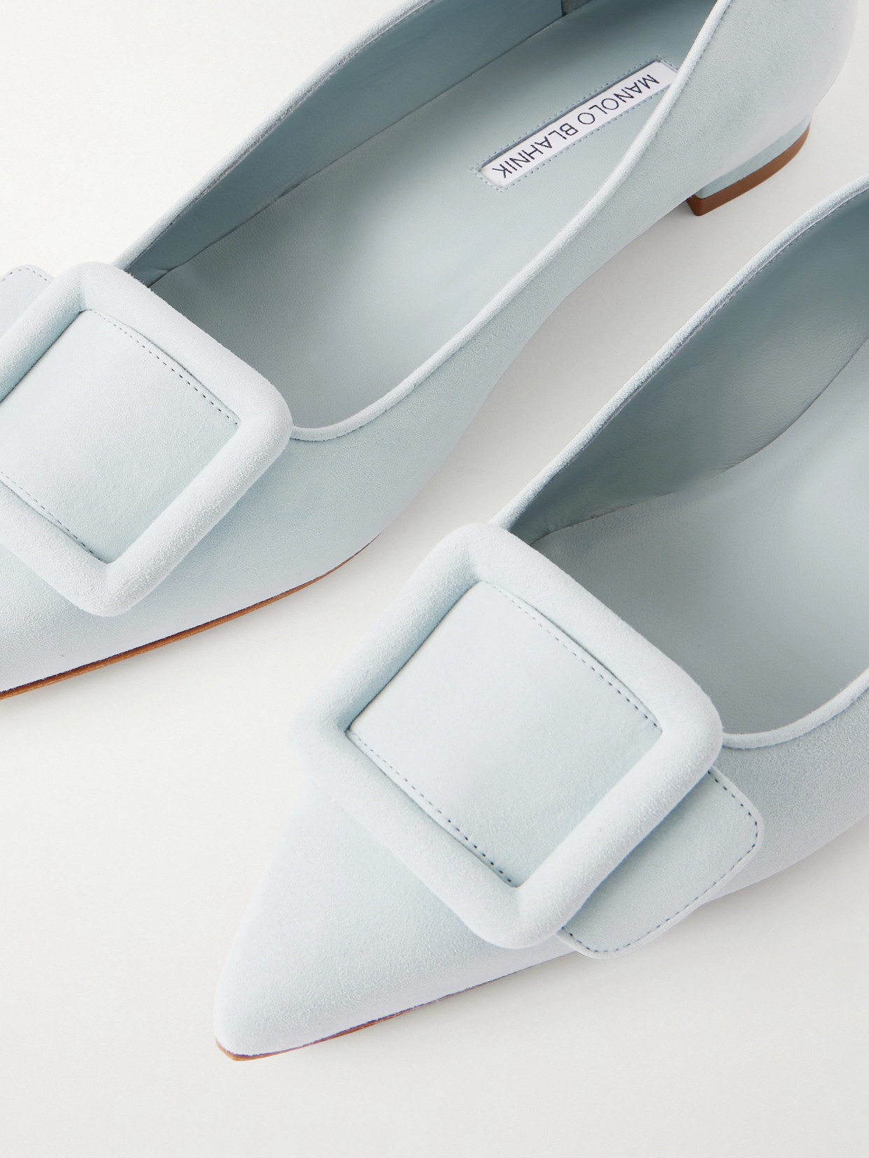 Maysale Buckled Suede Point-Toe Flats