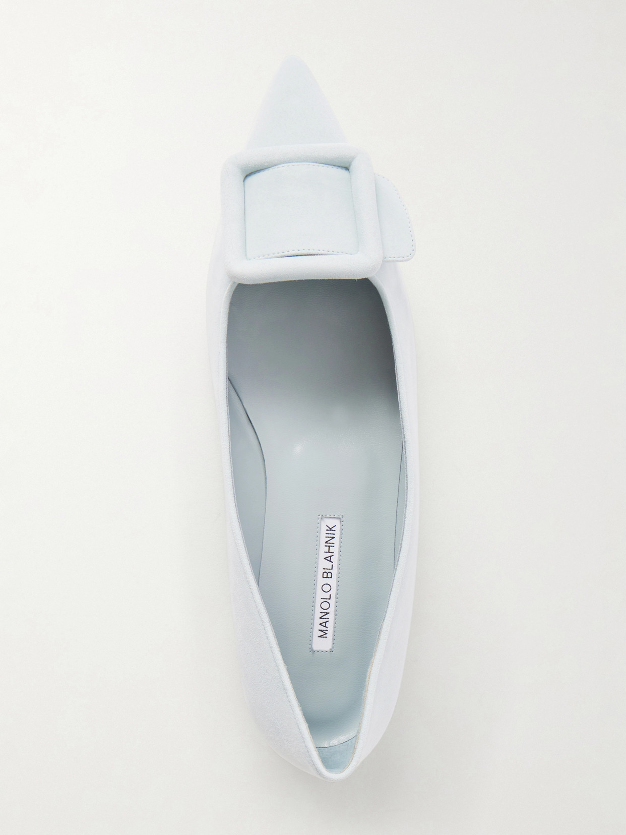 Maysale Buckled Suede Point-Toe Flats