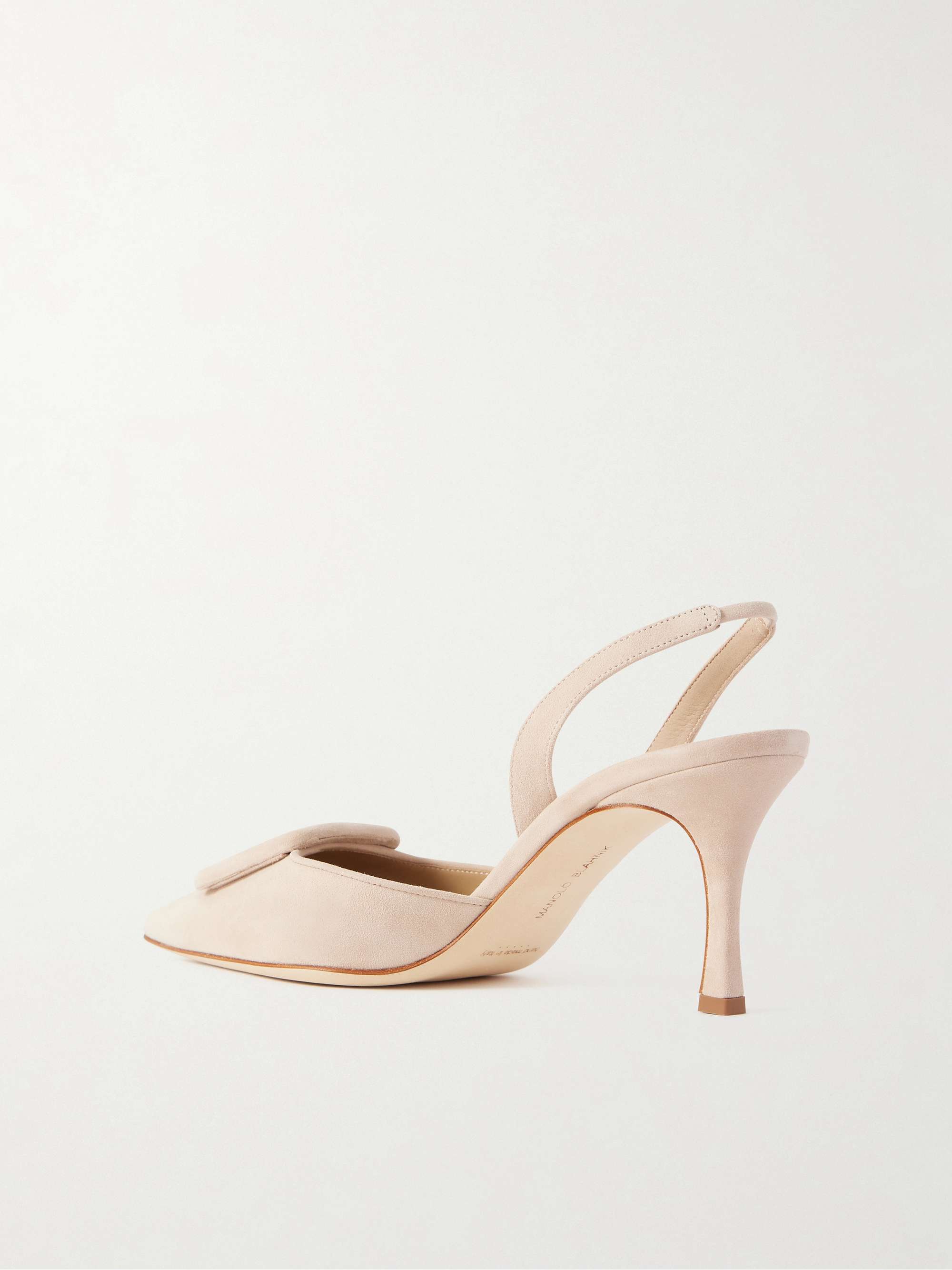 MANOLO BLAHNIK Maysli 70 buckled suede slingback pumps