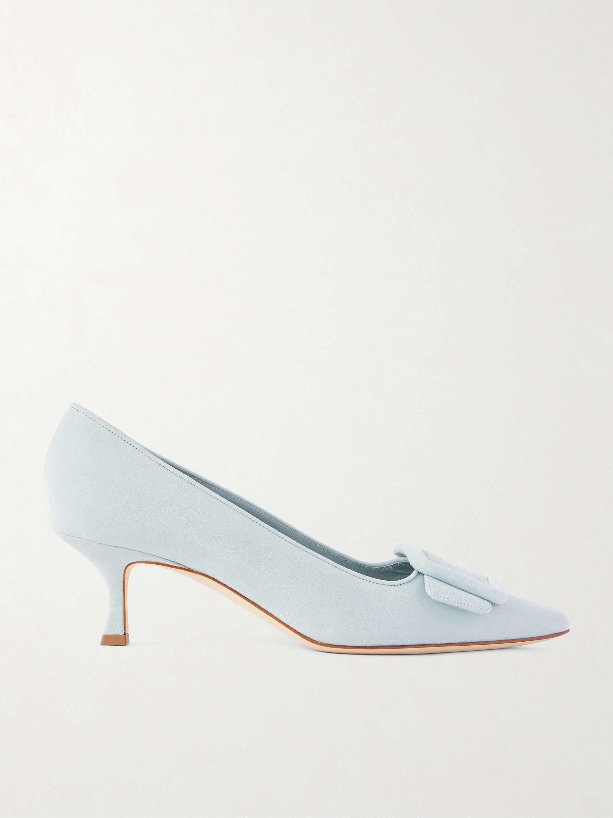MANOLO BLAHNIK Maysale 50 buckled suede pumps