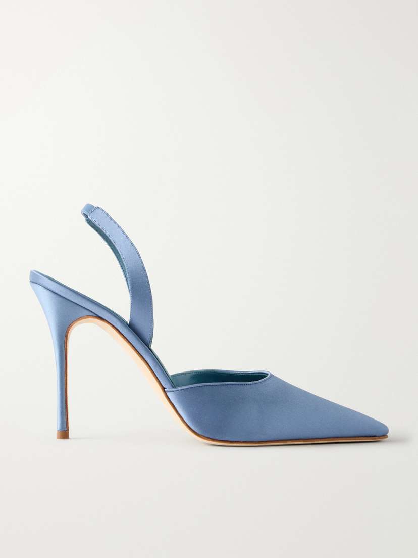 Manolo Blahnik Borelapla 105 Satin Slingback Pumps