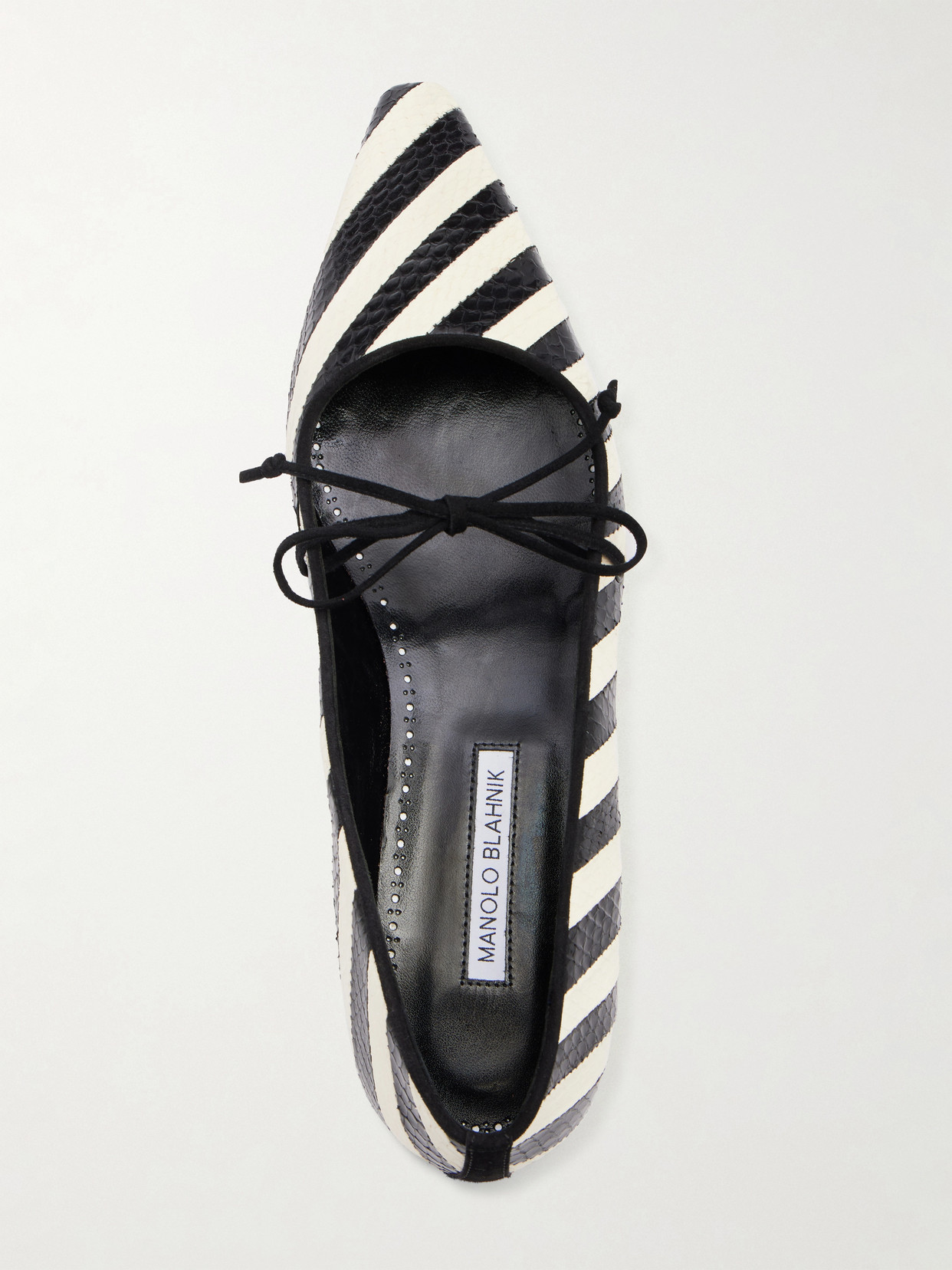 Federica Striped Snake Ballet Flats
