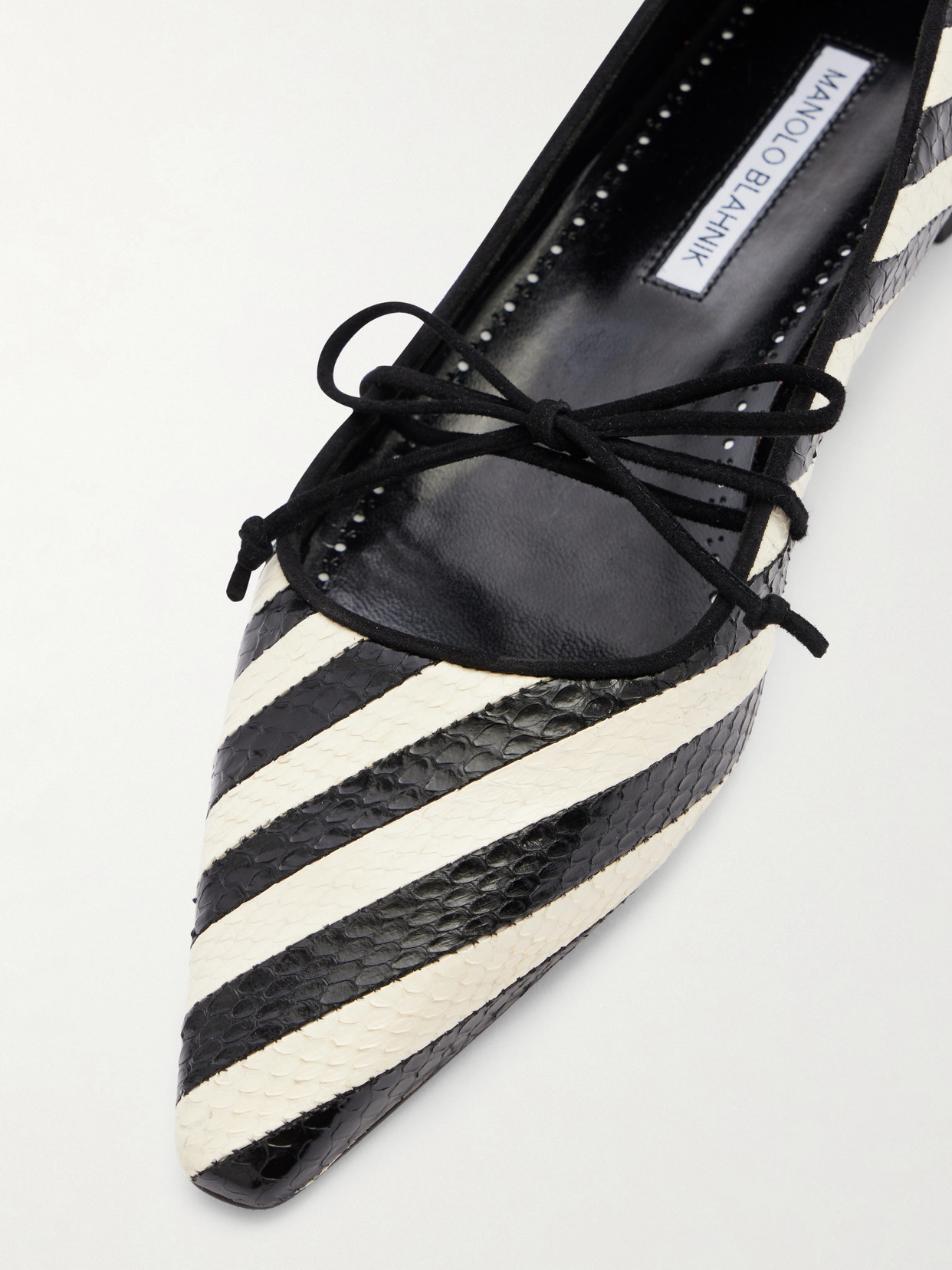 Federica Striped Snake Ballet Flats