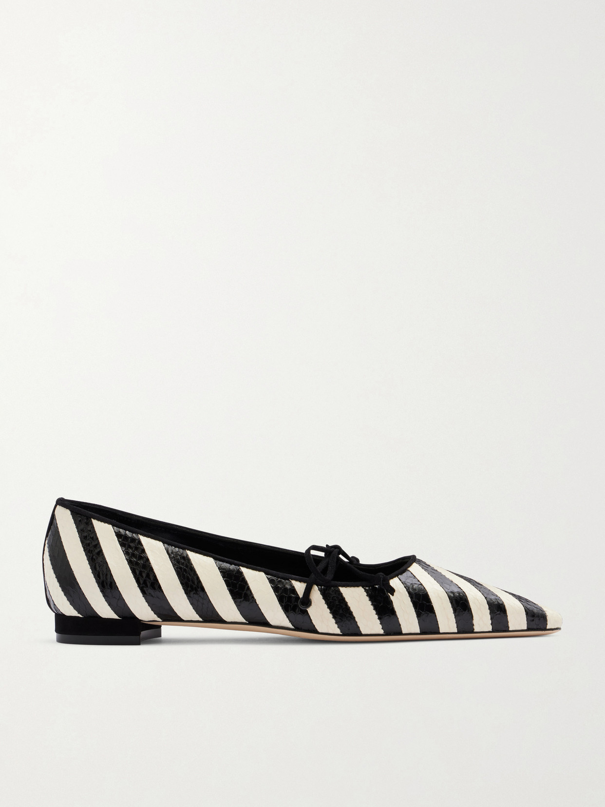 Federica Striped Snake Ballet Flats