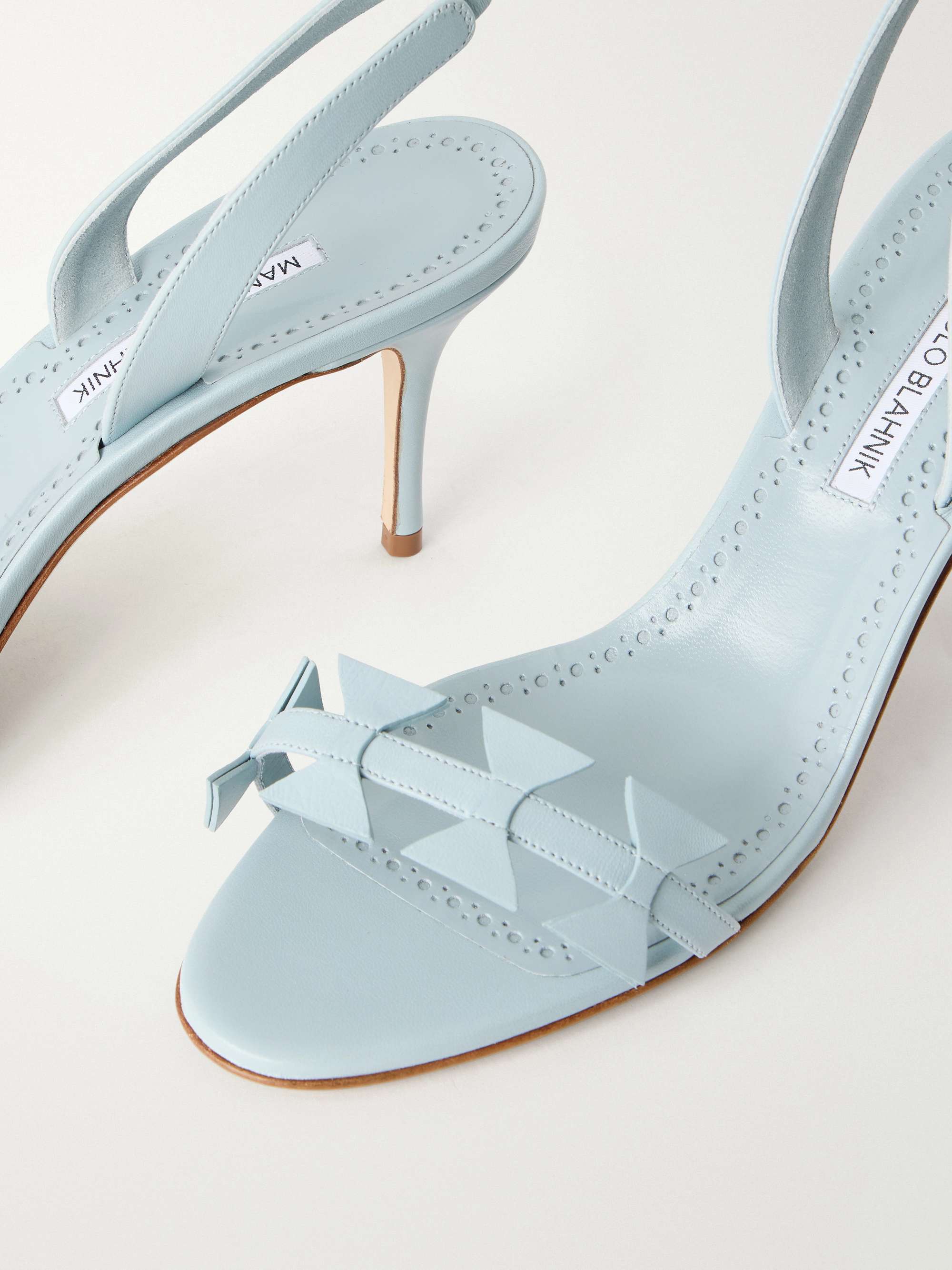 MANOLO BLAHNIKミントグリーンサンダル361/2 MANOLO BLAHNIK Cigaurasli 70 leather sandals | NET-A-PORTER