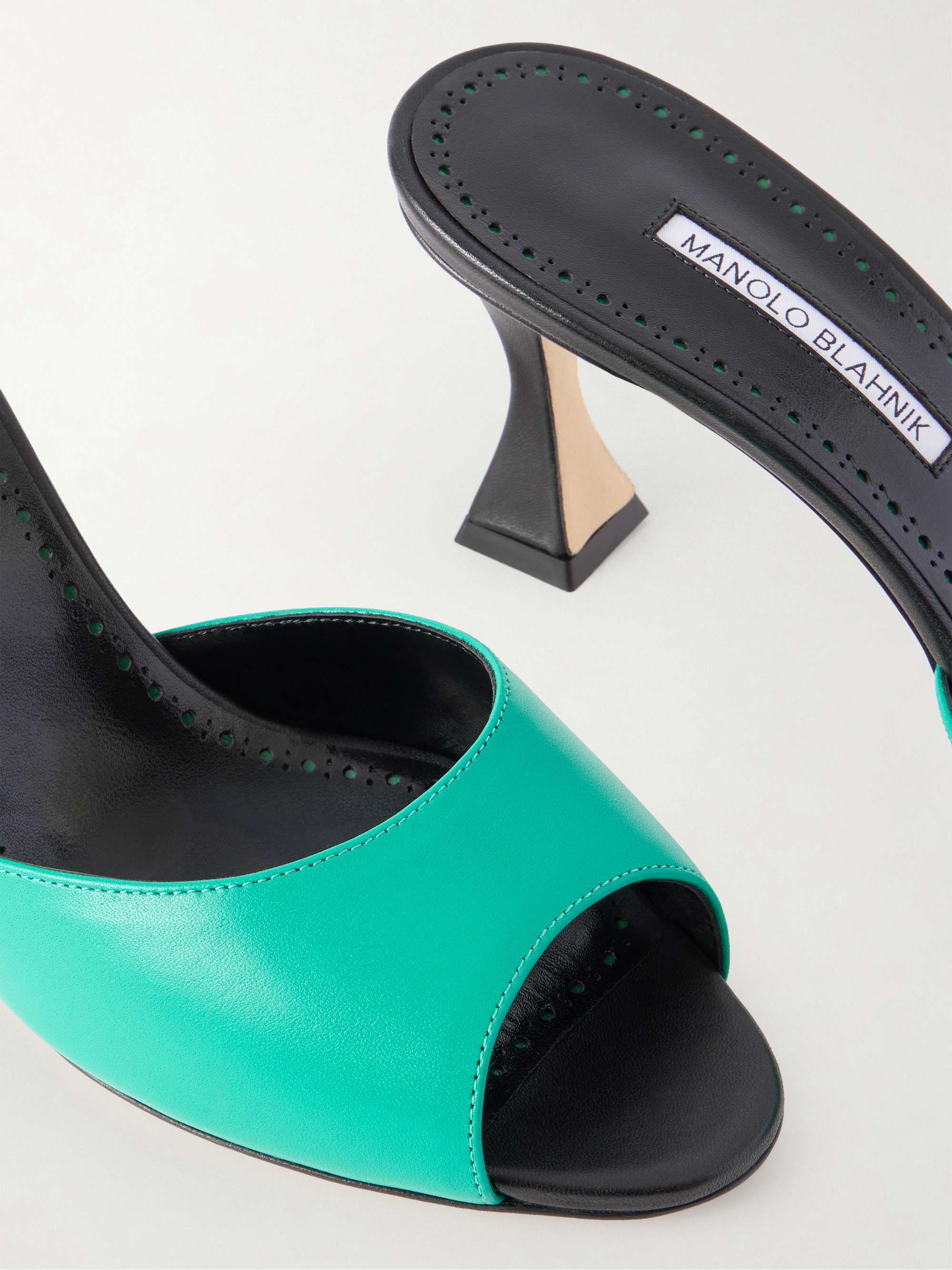 MANOLO BLAHNIK Jadaron 70 leather mules | NET-A-PORTER