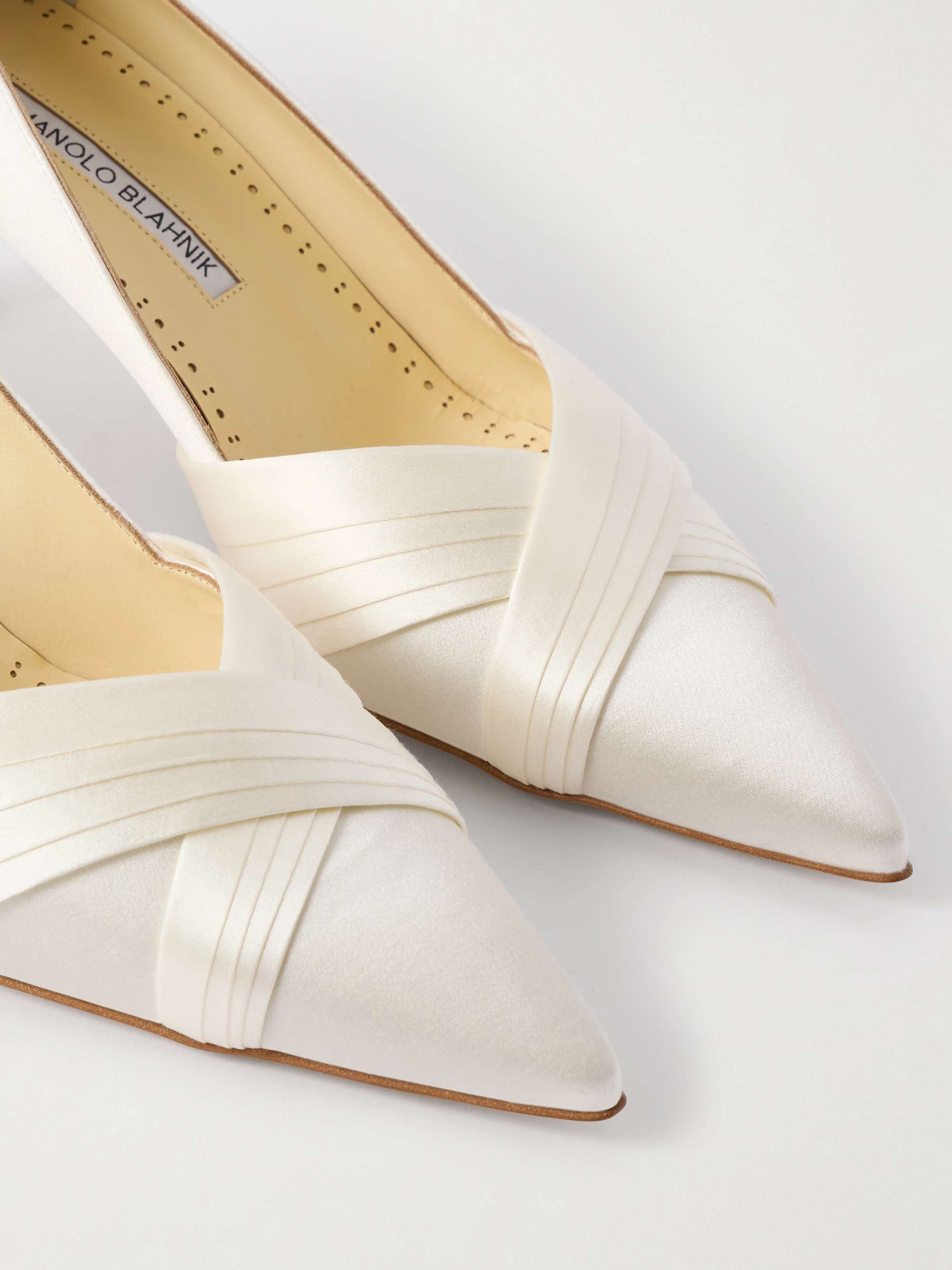 MANOLO BLAHNIK Vieralo 50 satin pumps | NET-A-PORTER