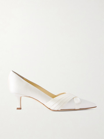 MANOLO BLAHNIK - Carolyne 50 pleated satin mules | Plush