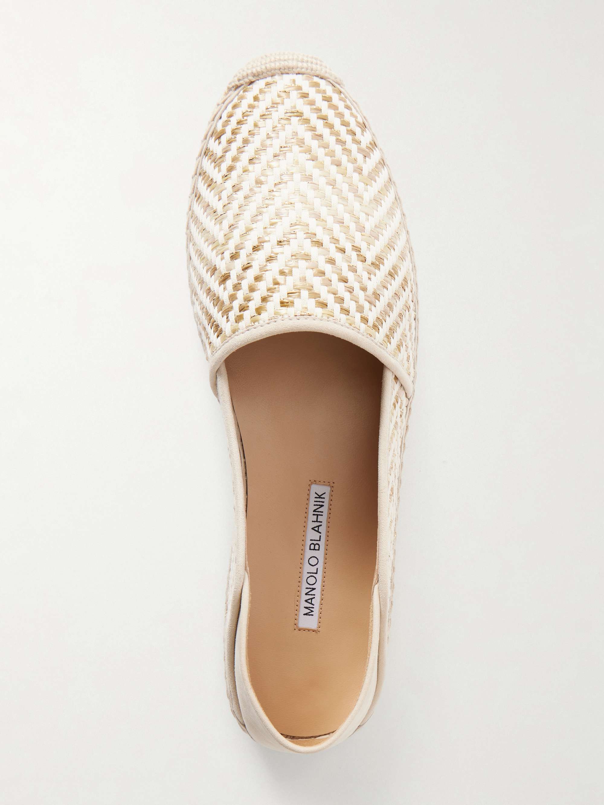 MANOLO BLAHNIK Espadra suede-trimmed woven raffia  display picture 1