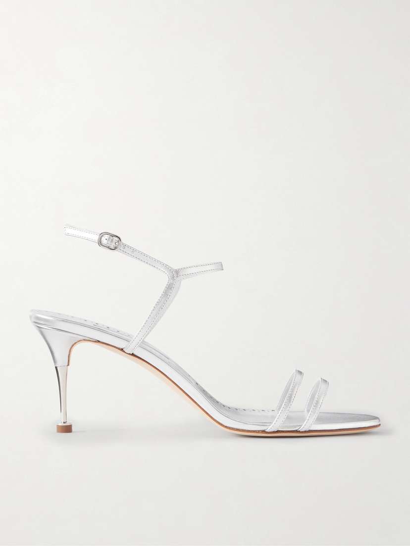 Manolo Blahnik Ciagalo 70 Metallic Leather Sandals