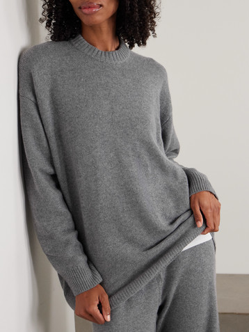 Skims Oversized cashmere sweater - Dark Heather Gray