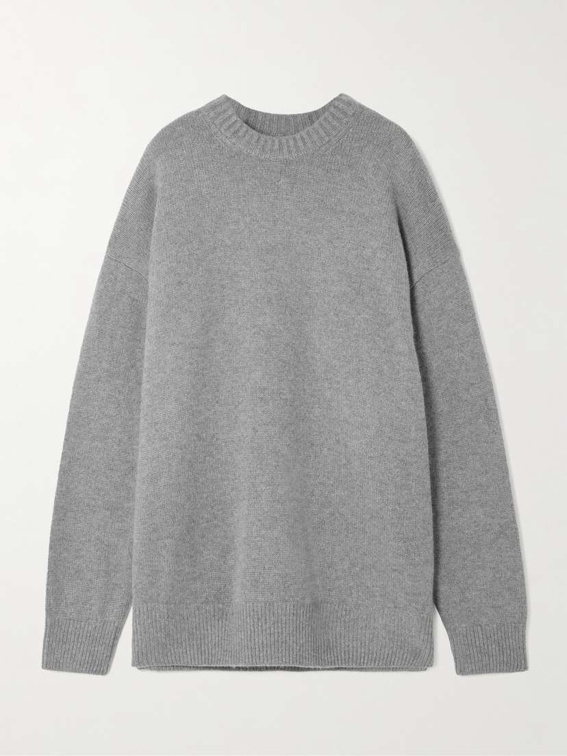 Skims Oversized Cashmere Sweater - Dark Heather Gray
