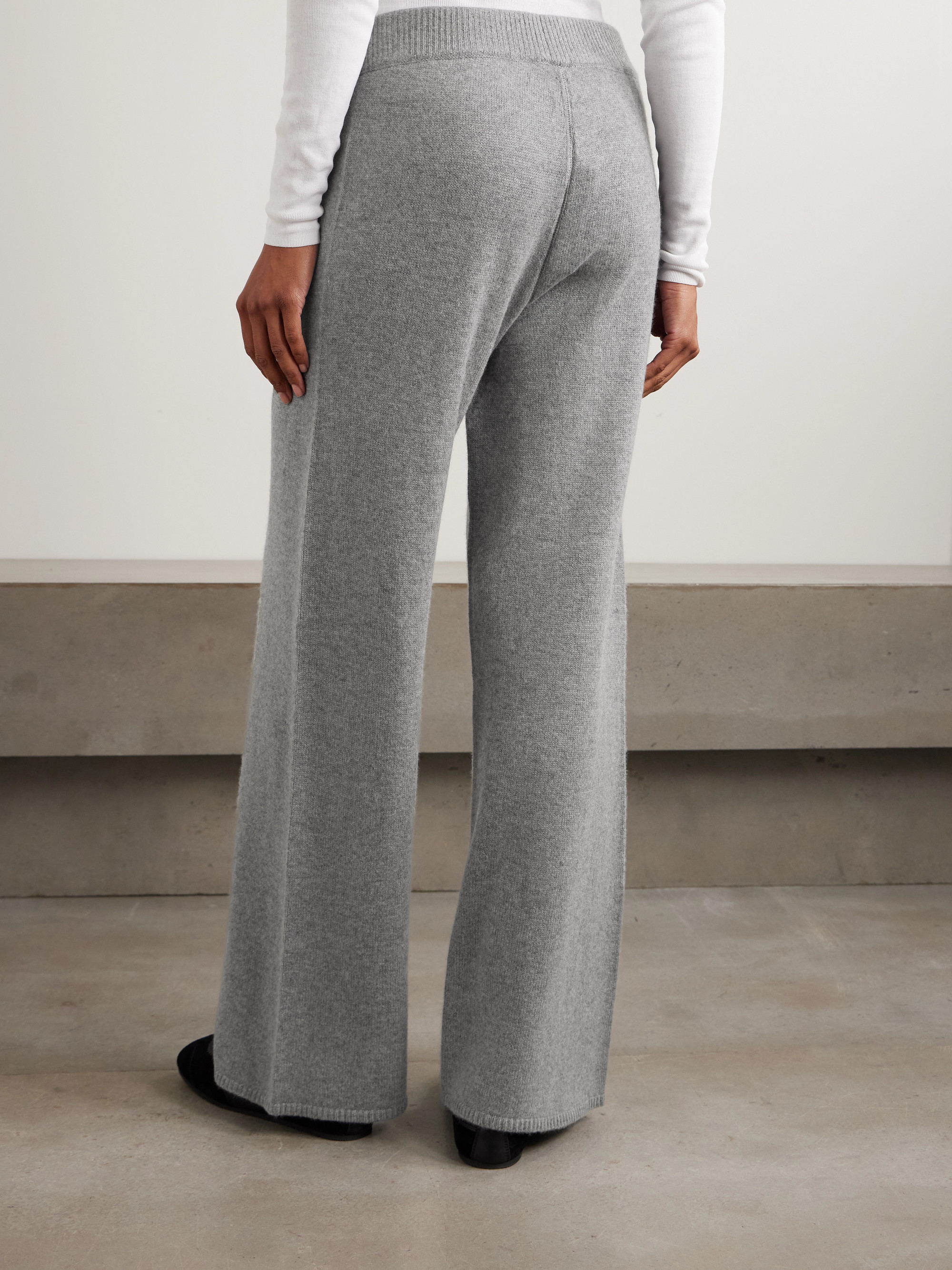 Skims Cashmere knitted wide-leg pants - Dark Heather Gray