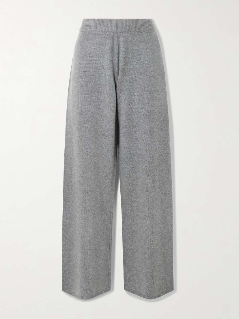 Skims Cashmere Wide-leg Pants - Dark Heather Gray