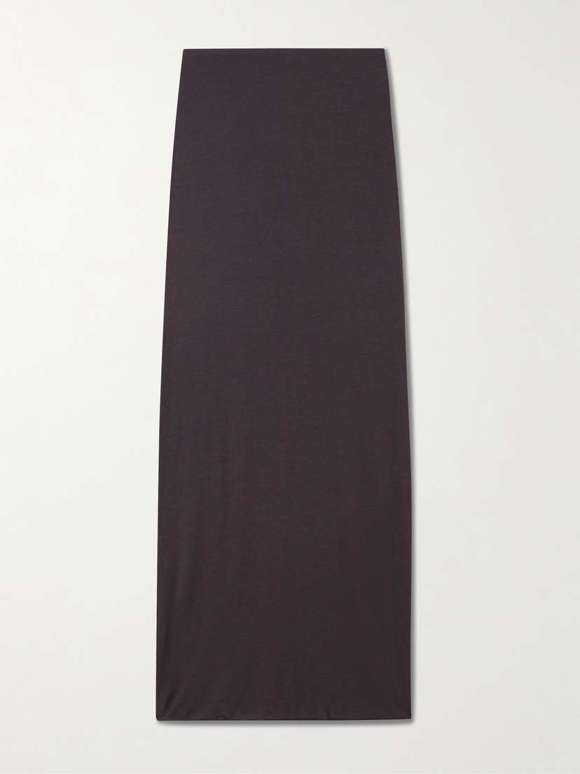 Skims Sheer Modal-blend Long Skirt - Phoenix