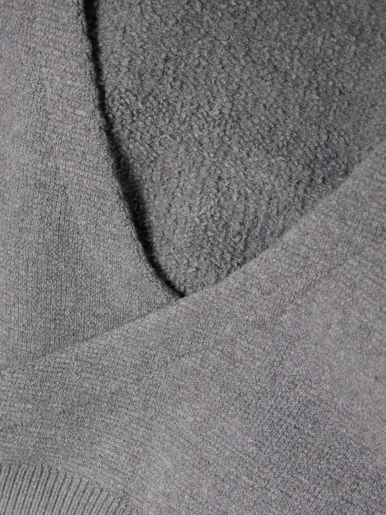 Skims Textured Knit Wrap Sweater In Gray