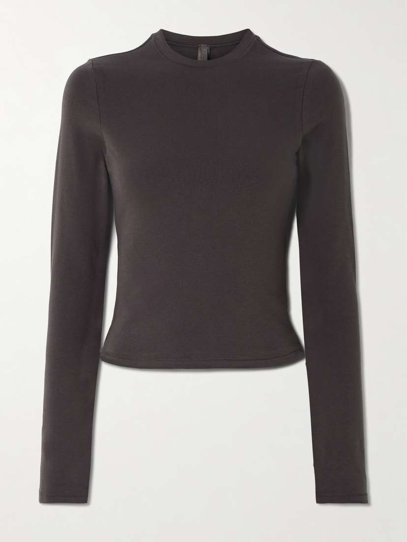 Skims Stretch-cotton Jersey T-shirt - Iron