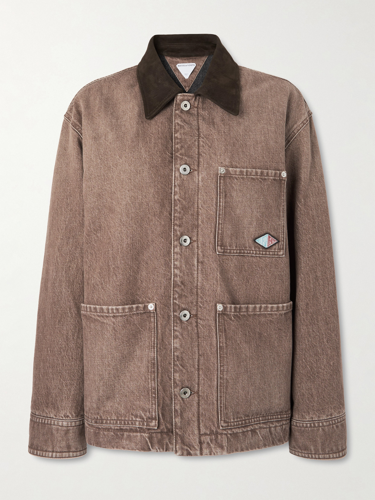 Appliquéd Suede-Trimmed Denim Jacket