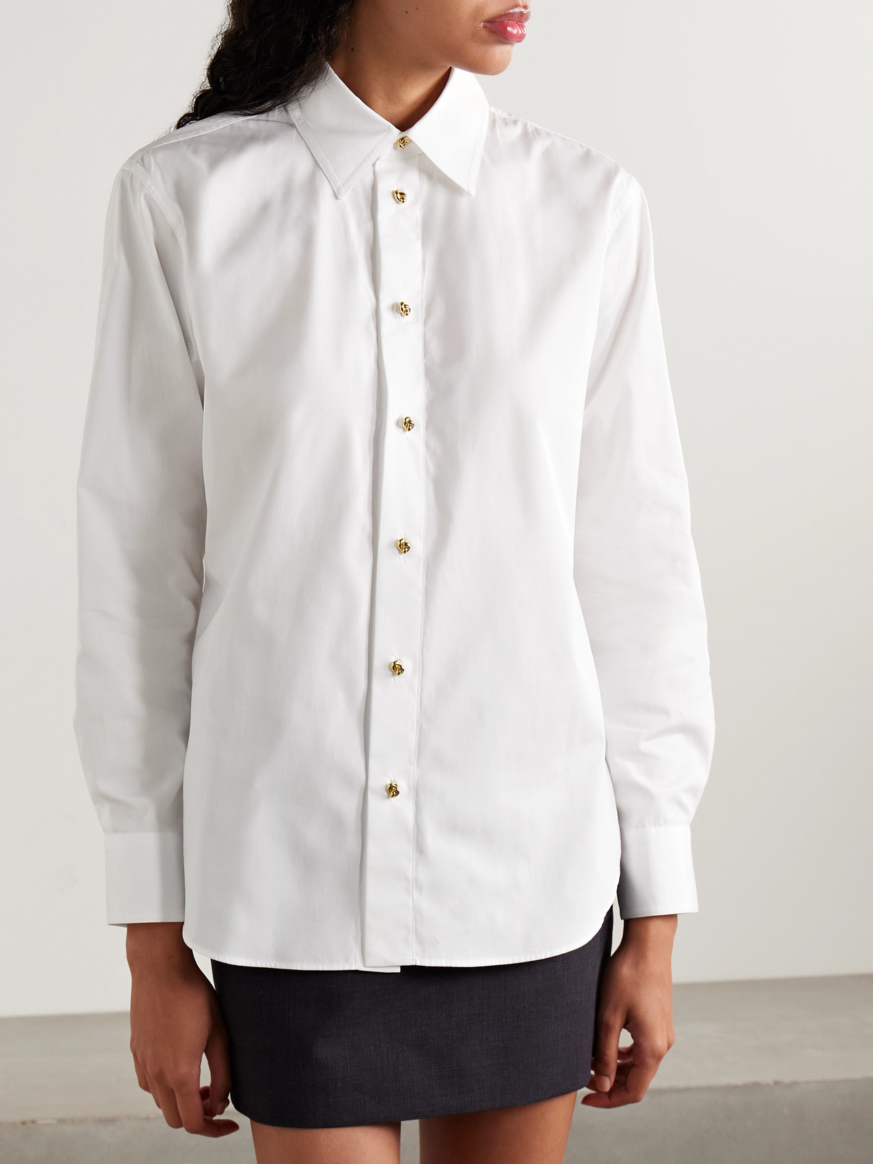 Bottega Veneta Cotton-poplin Shirt In White