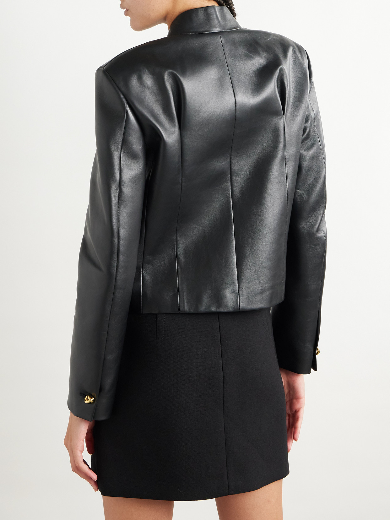 Bottega Veneta Soft Napa Lambskin Leather Jacket With Knot Buttons In Black