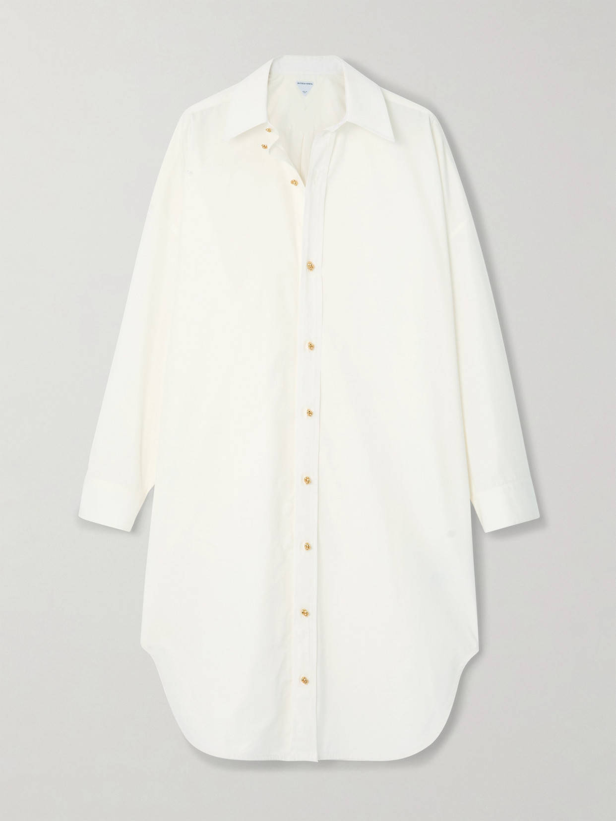 Bottega Veneta Cotton-blend Poplin Tunic In White