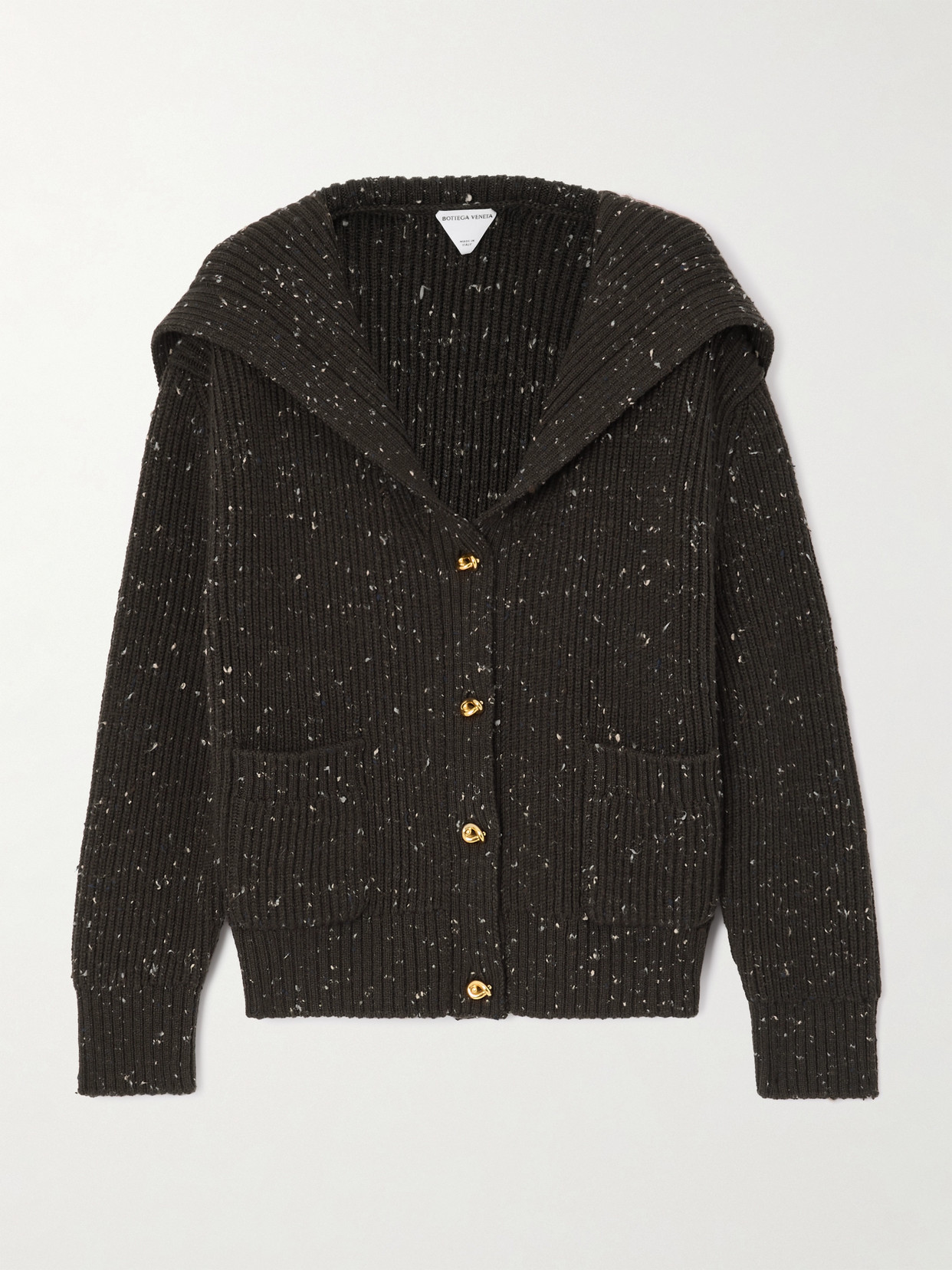 Bottega Veneta Ribbed Wool-blend Cardigan In Green