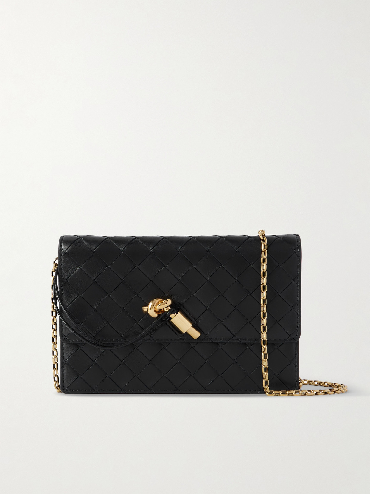 Bottega Veneta Intrecciato Leather Pouch In Black