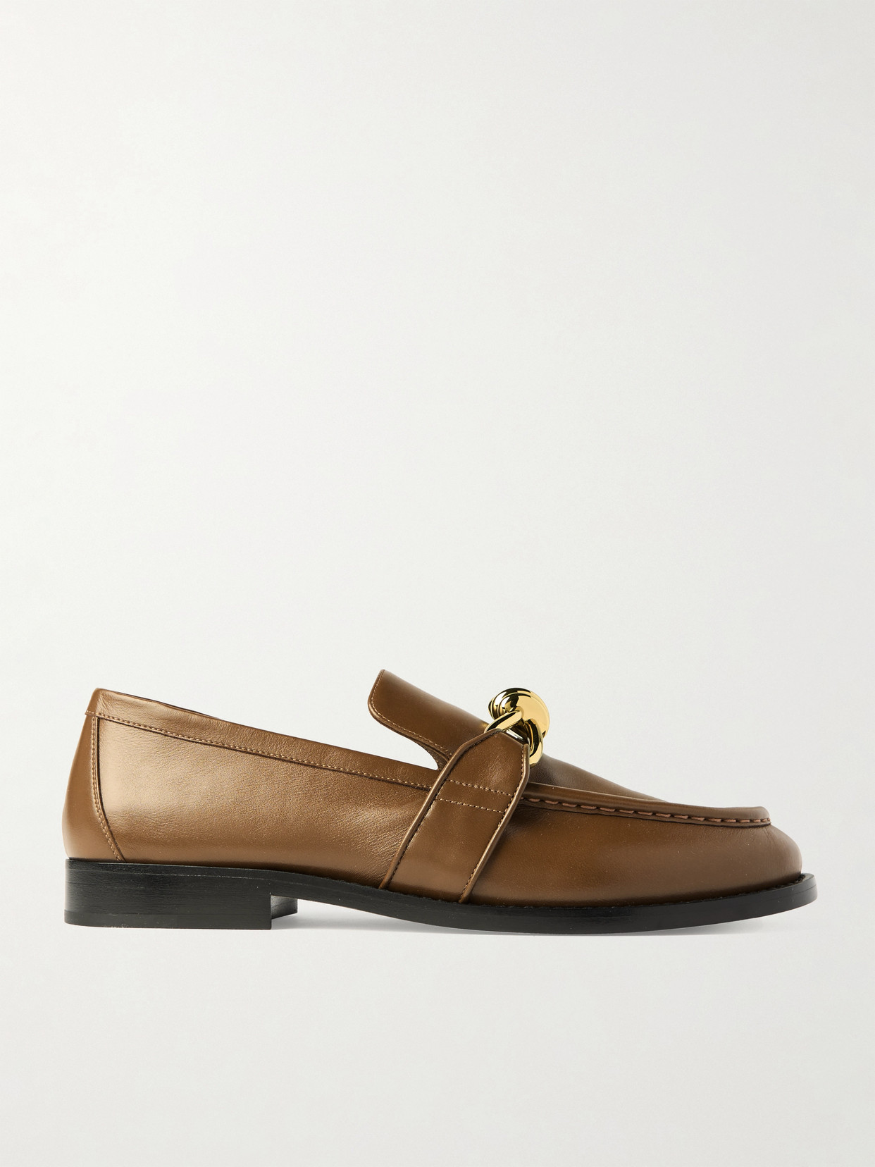 Bottega Veneta Astaire Embellished Leather Loafers In Brown
