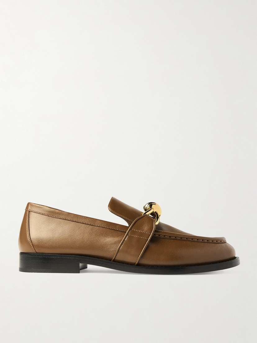 Bottega Veneta Astaire Embellished Leather Loafers