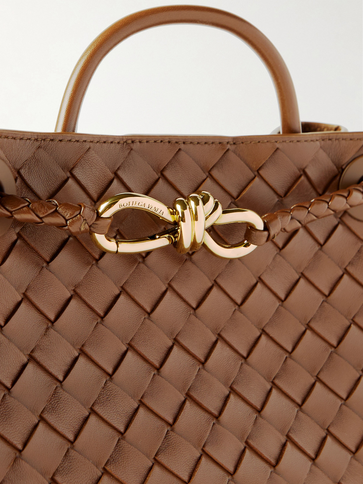 Andiamo Small Intrecciato Leather Tote