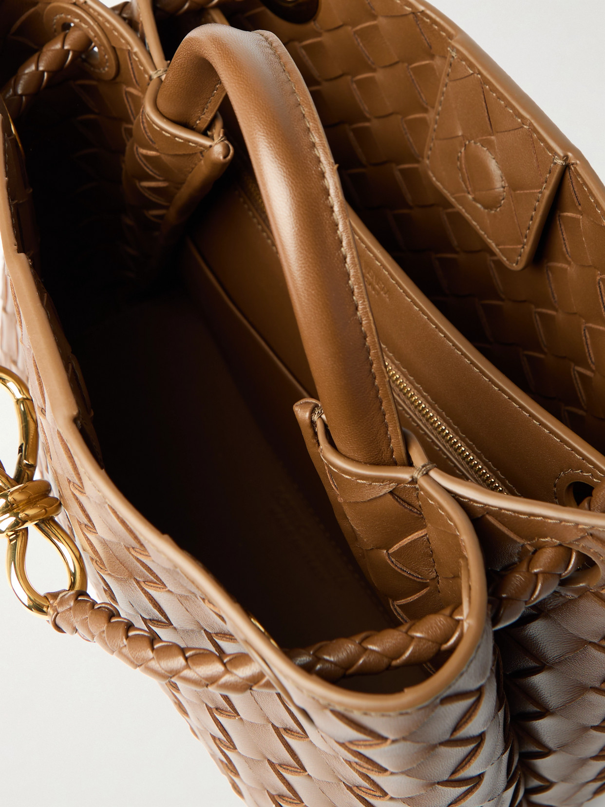 Andiamo Small Intrecciato Leather Tote