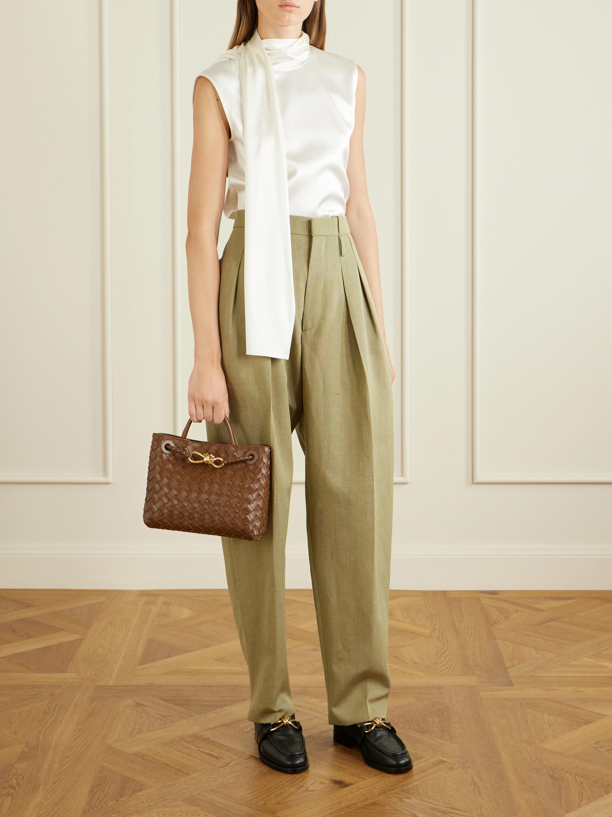 Andiamo Small Intrecciato Leather Tote