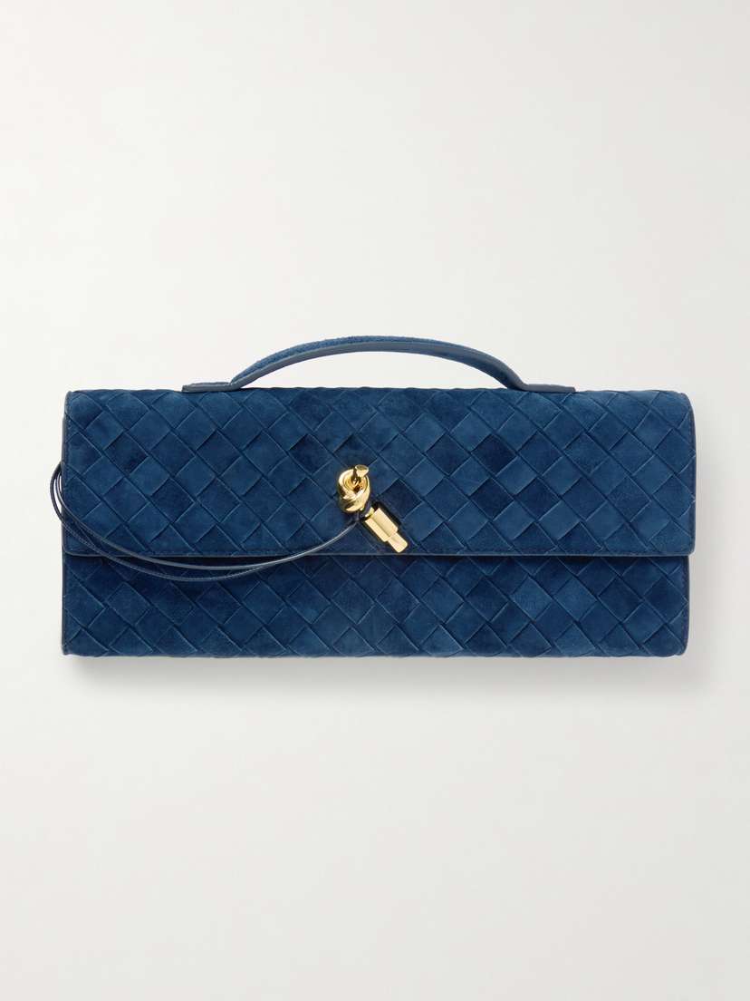 Bottega Veneta Intrecciato Suede Clutch