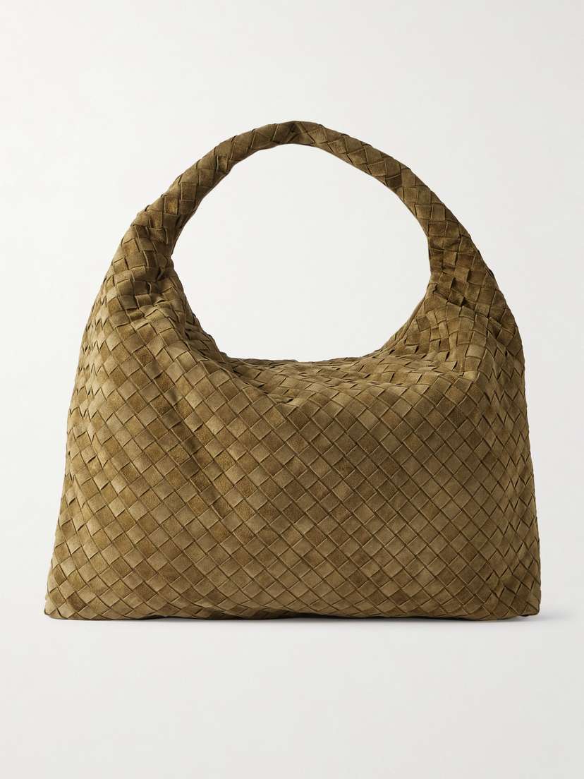 Bottega Veneta Hop Large Intrecciato Suede Tote