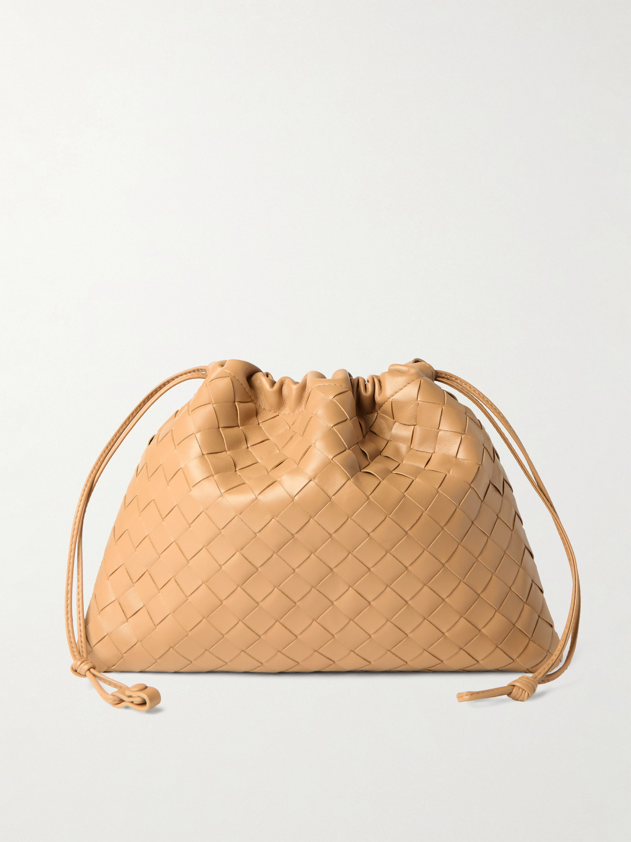 Bottega Veneta Intrecciato Leather Pouch In Neutral