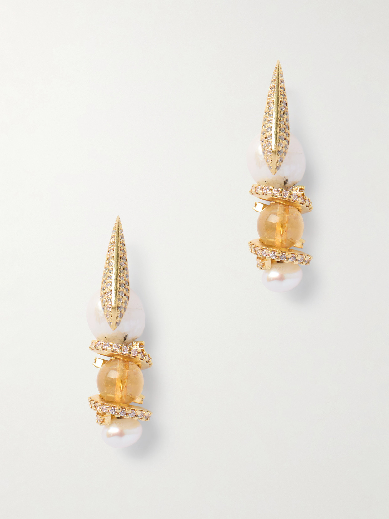 Bottega Veneta Gold-plated Multi-stone Earrings