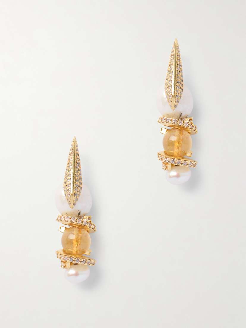 Bottega Veneta plated Multi-stone Earrings