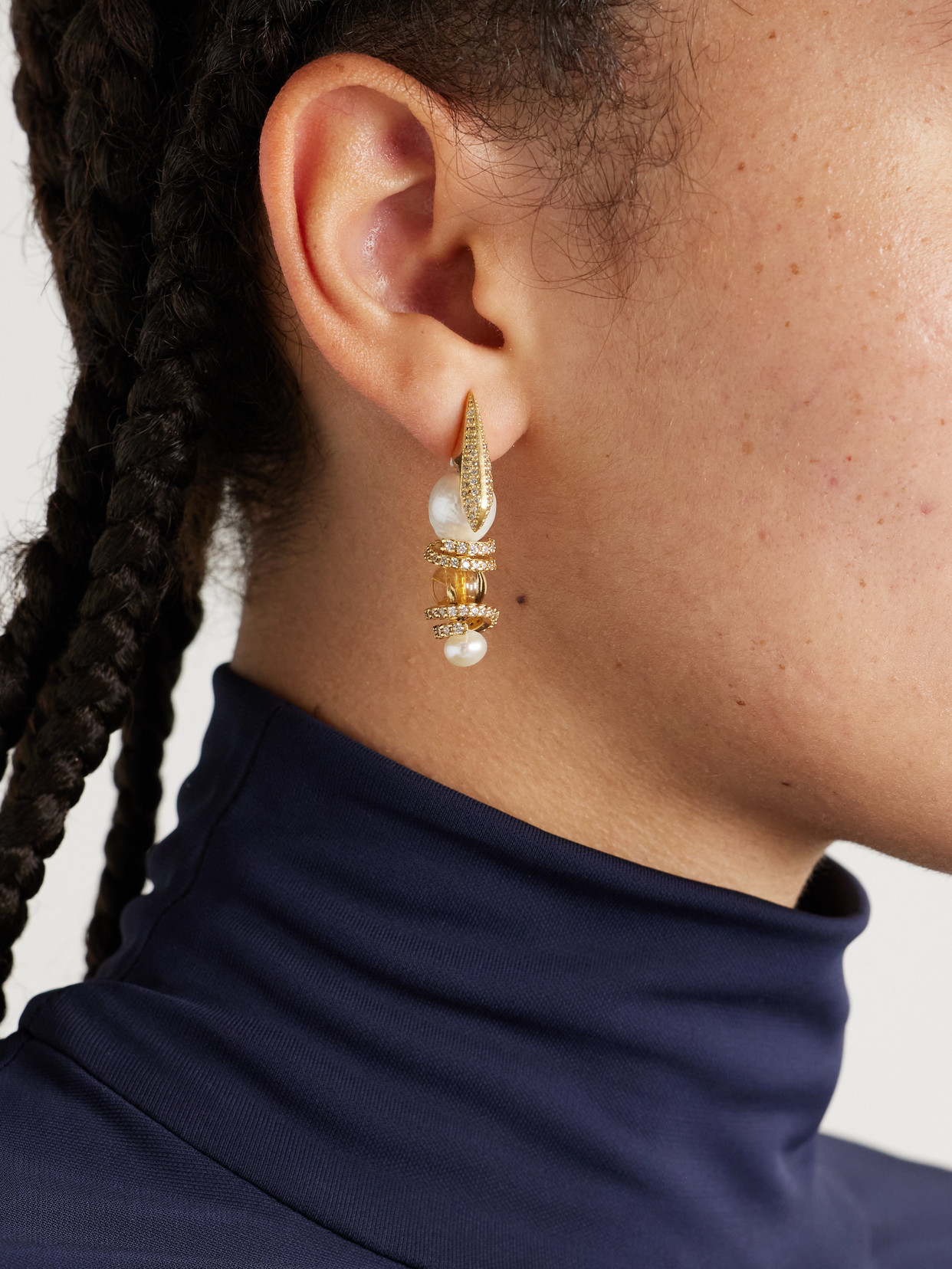 Bottega Veneta Gold-plated Multi-stone Earrings In Gold
