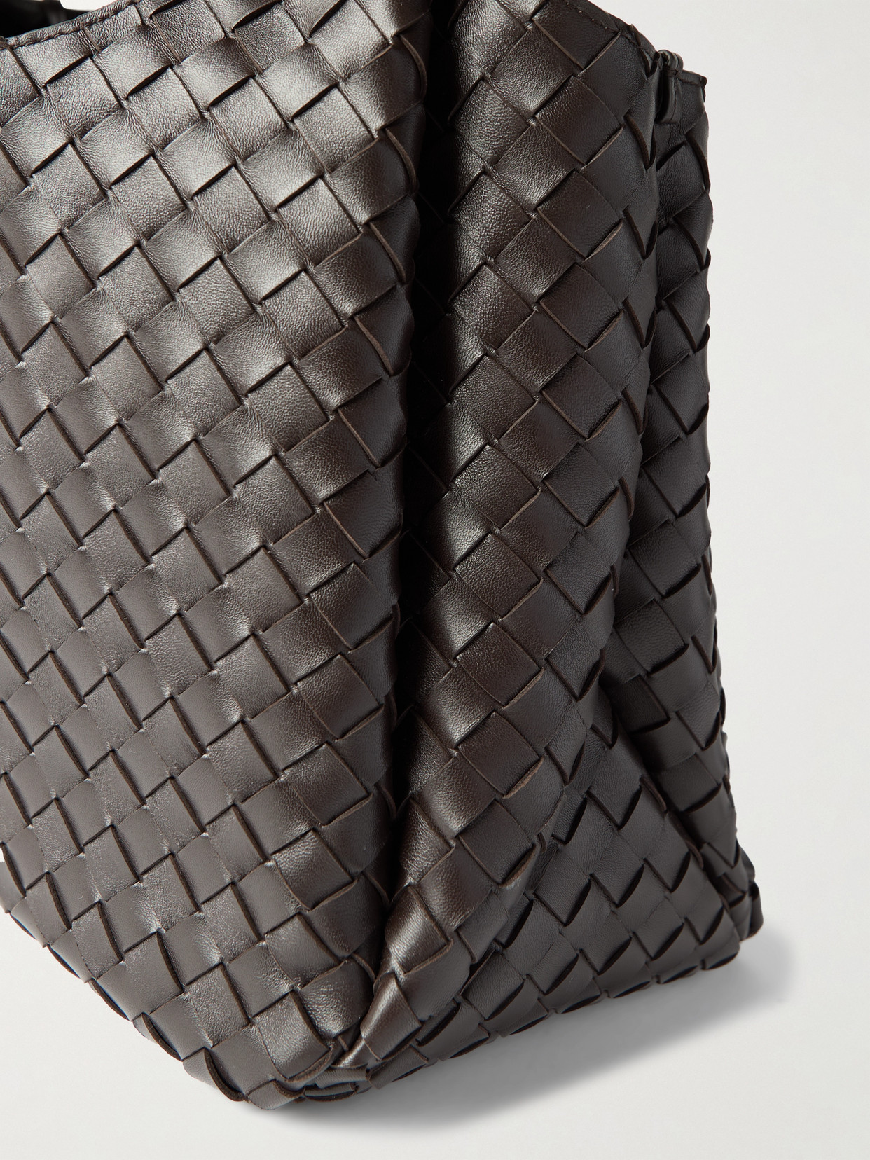Bottega Veneta Campana Large Intrecciato Leather Shoulder Bag In Brown
