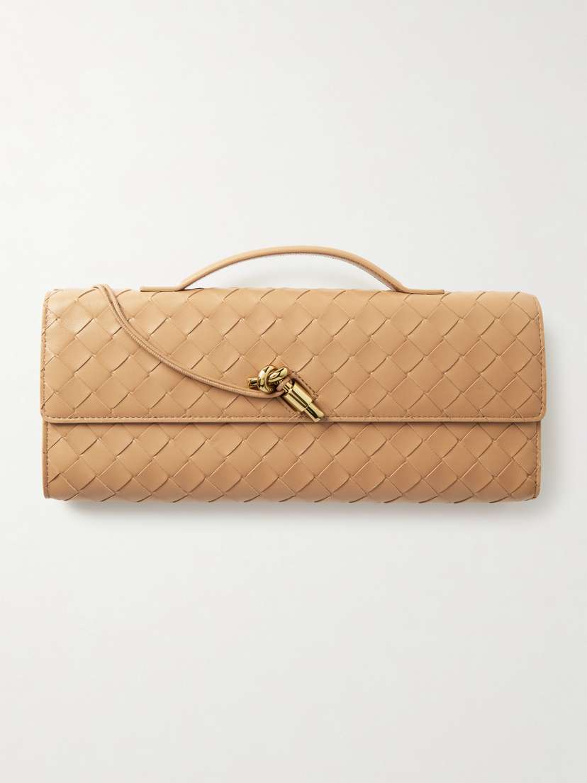 Bottega Veneta Andiamo Long Intrecciato Leather Clutch