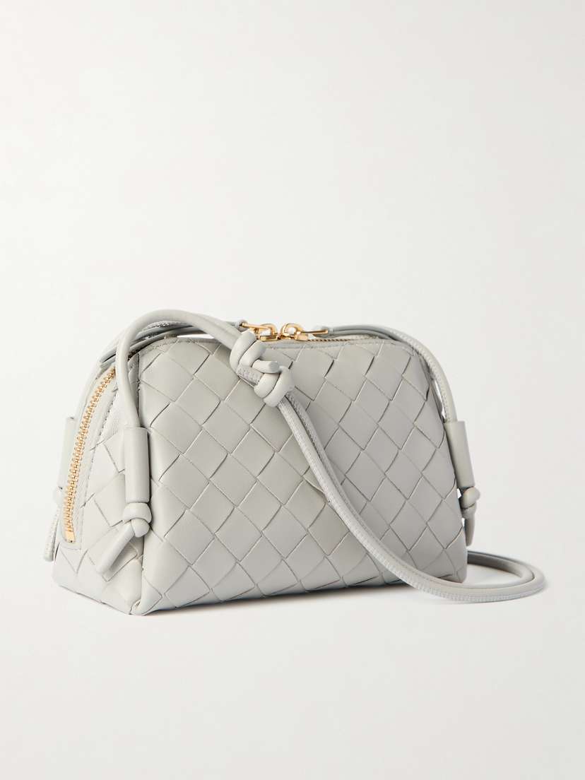 Bottega Veneta Concert Pouch Intrecciato Leather Shoulder Bag