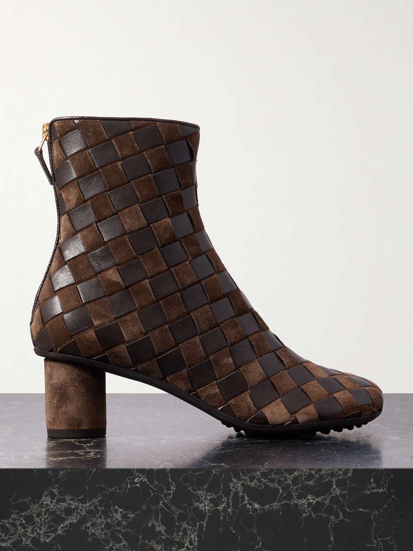 Bottega Veneta Atomic Intrecciato Leather Ankle Boots
