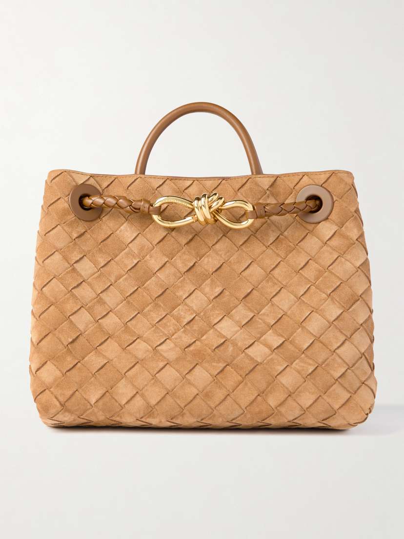 Bottega Veneta Andiamo Small Intrecciato Suede Tote