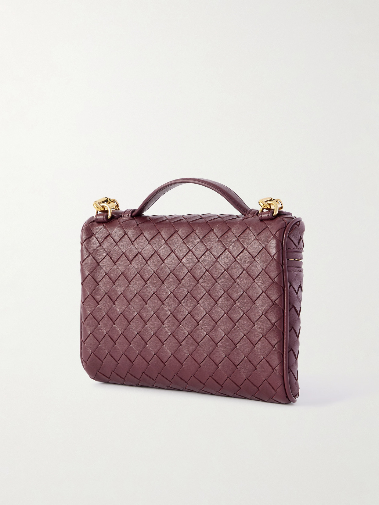 Bottega Veneta Bang Bang Vanity Small Intrecciato Leather Tote In Burgundy