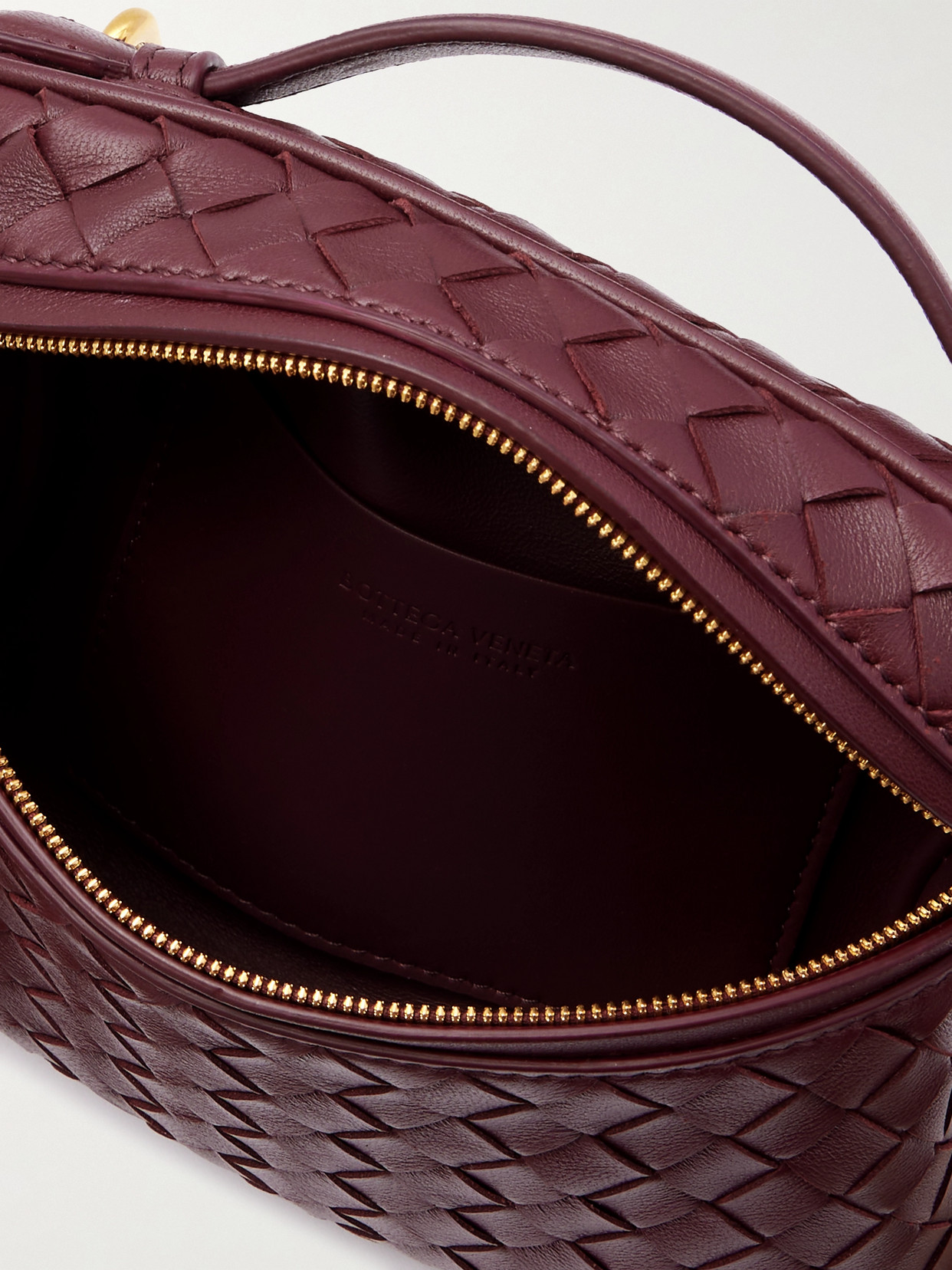 Bottega Veneta Bang Bang Vanity Small Intrecciato Leather Tote In Burgundy