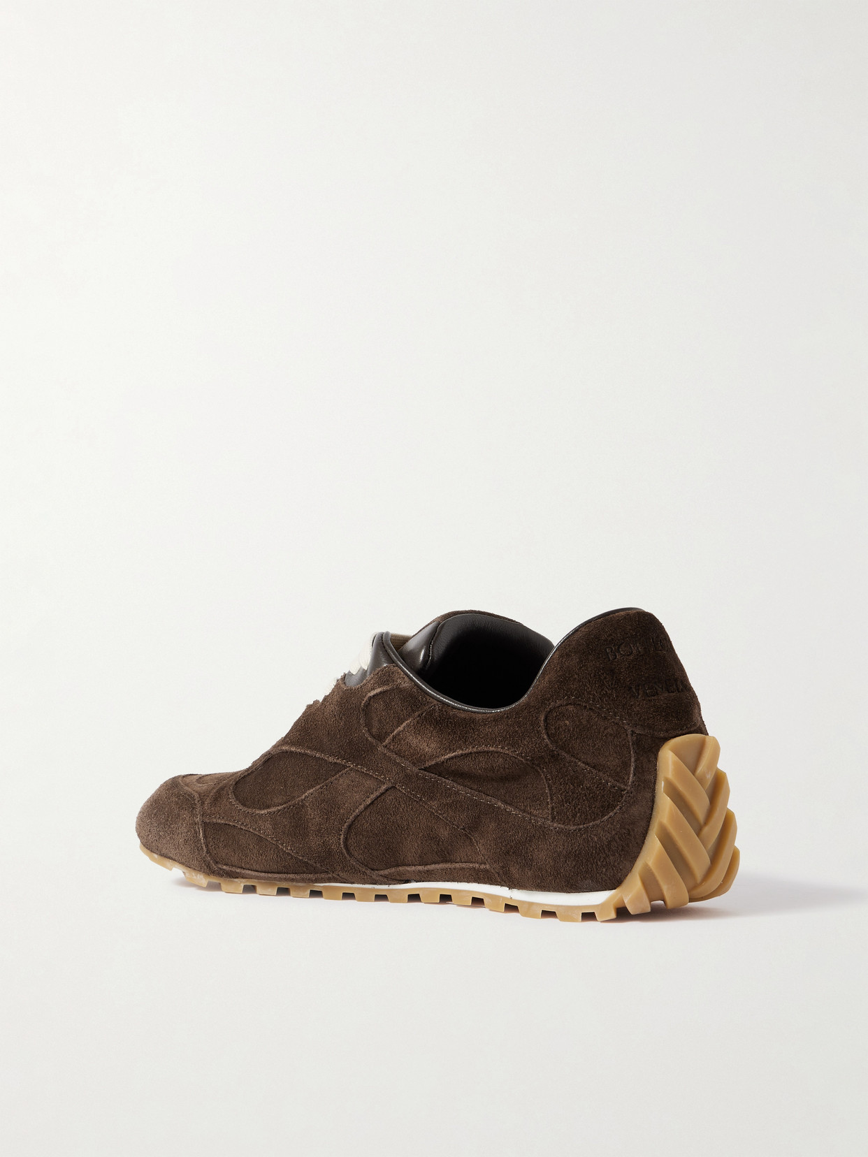 Bottega Veneta Orbit Flash Leather-trimmed Suede Sneakers In Brown